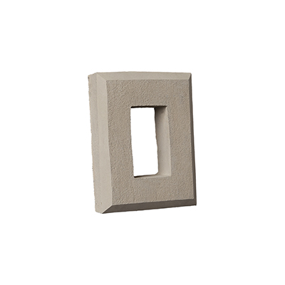 Antique tan outlet trim stone cover with rectangle hole