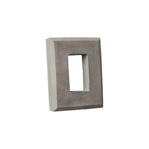 Light gray outlet trim cover with rectangle hole