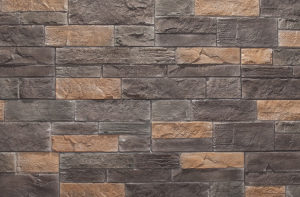 Ash gray and brown brick stone pattern
