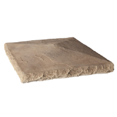 Tan flat square stone with dome indent