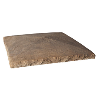 Rustic charcoal flat square stone with dome indent