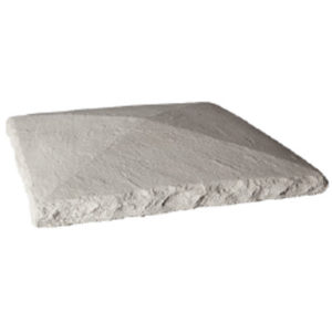 White flat square stone dome indent
